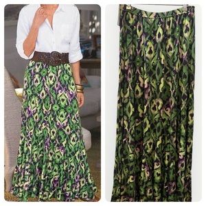 NWOT Soft Surroundings Green Maxi Skirt